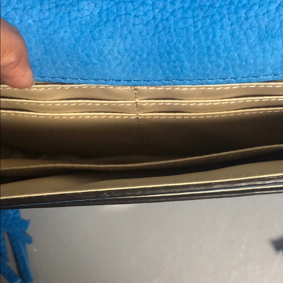 Authentic BRAND NEW Henri Bendel Blue Fringe Crossbody - Picture 7 of 15